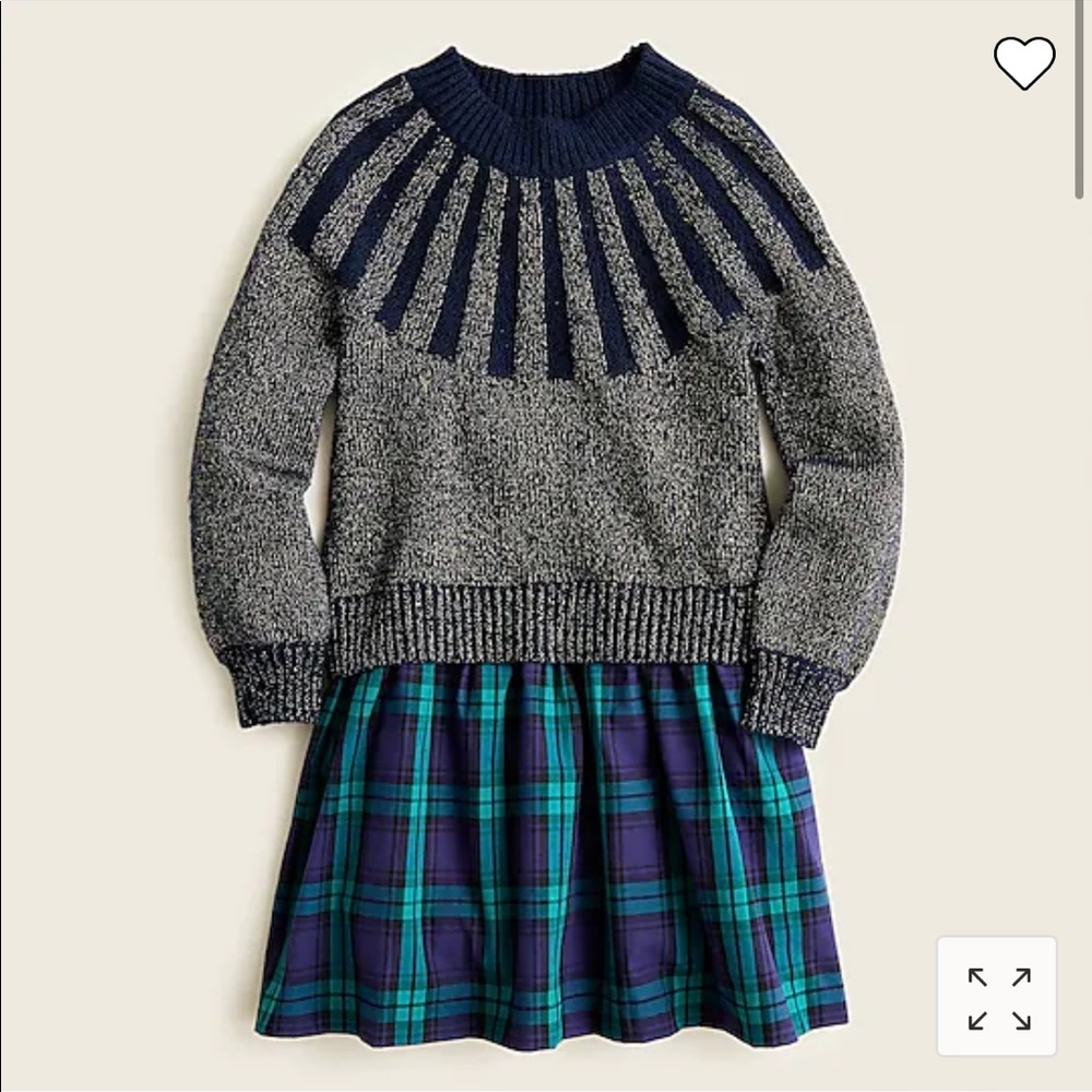J Crew Crewcuts Girls' mixy sweater-dress in Black Watch plaid navy
Item BC753
